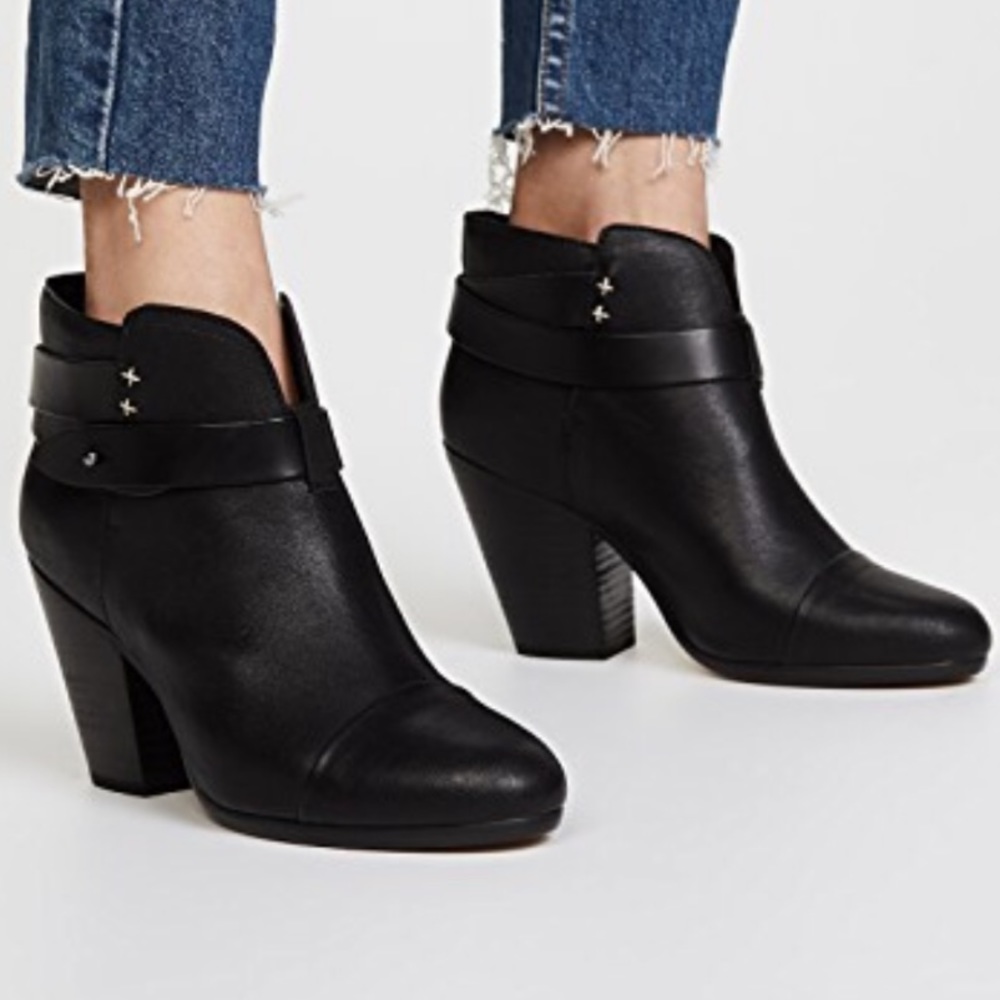 Rag & Bone Harrow Booties in Black Leather